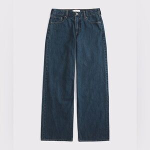 NWT 30S Curve Love Abercrombie & Fitch Low Rise Ultra Loose Jeans in Dark Marble